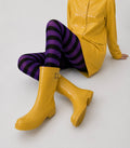 ✄—Purple & Black Striped Tights – Whimsical Statement Tights